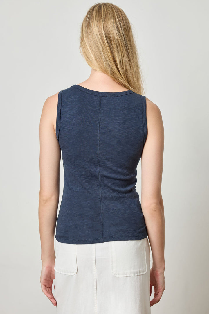 Wide Stripe Tank - Navy