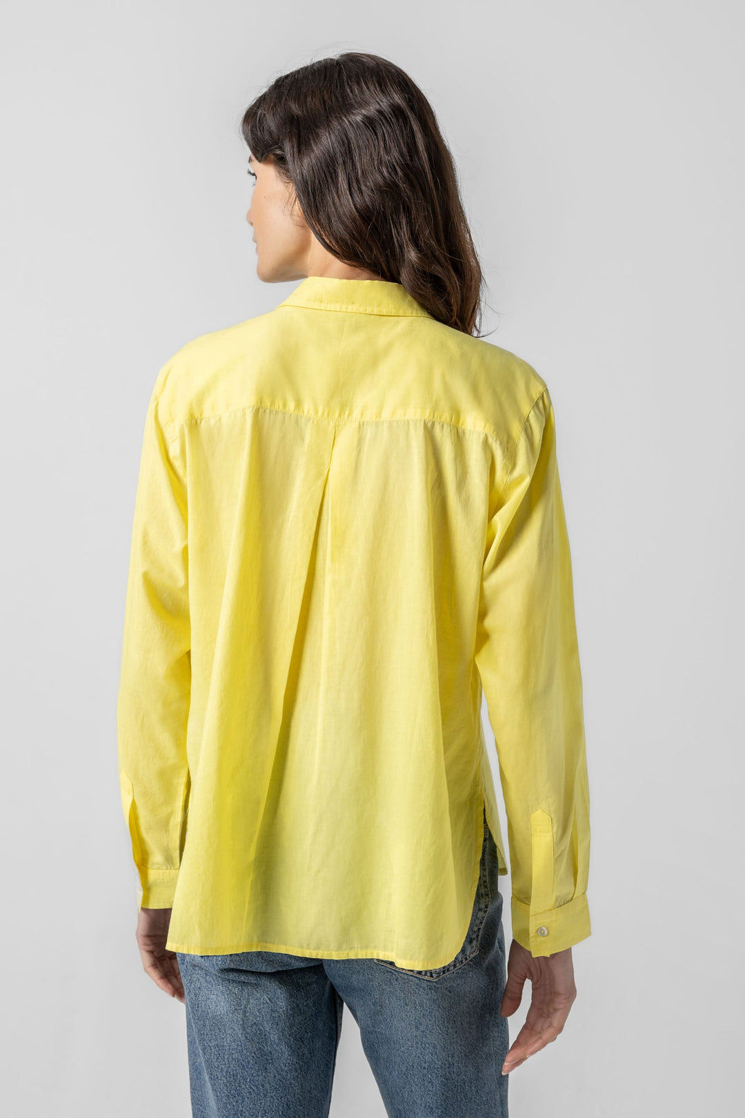 Relaxed Long Sleeve Button Down Shirt - Lemon