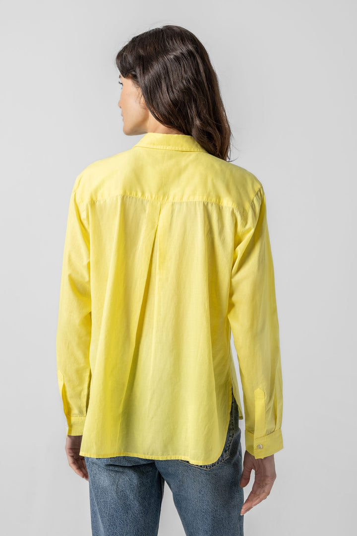 Relaxed Long Sleeve Button Down Shirt - Lemon