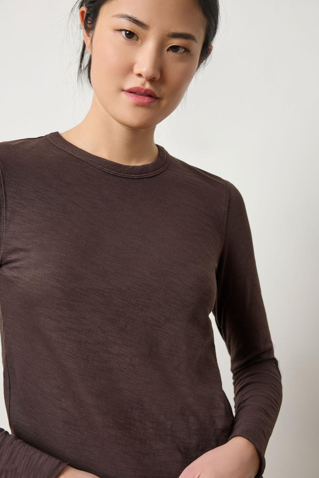 Long Sleeve Bias Crewneck