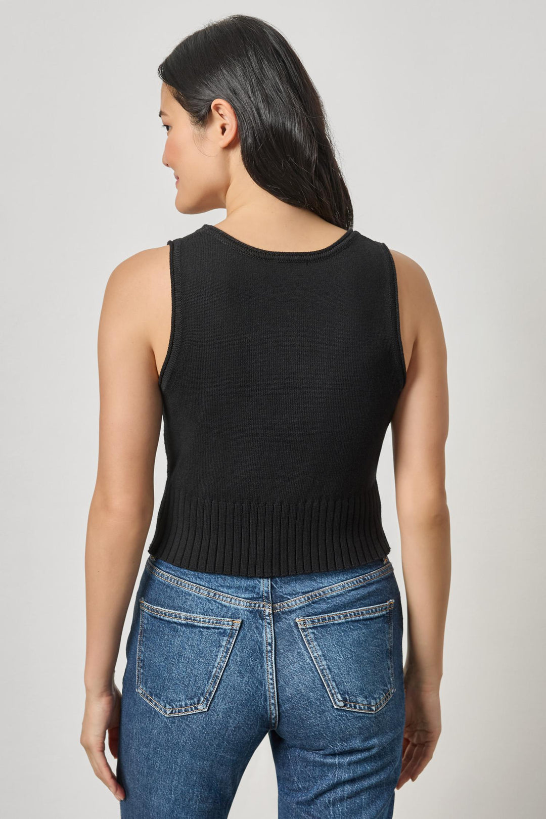 Cropped Scoop Tank Sweater
