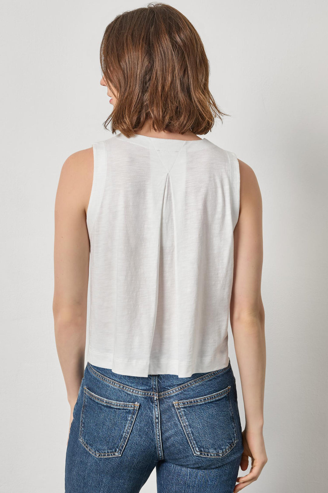 Pleat Back Split Neck Tank