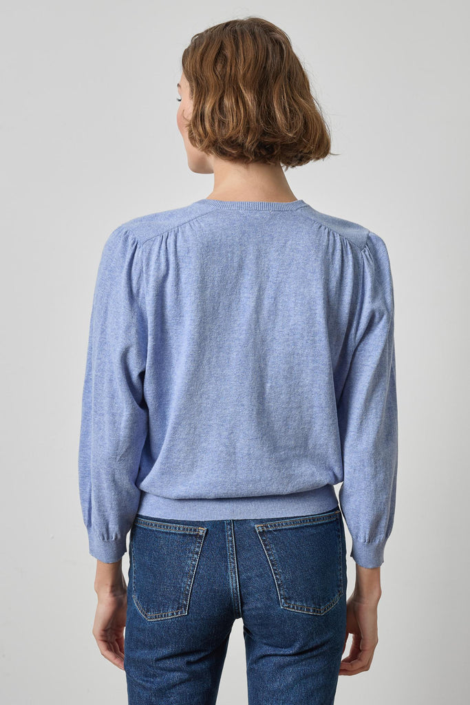 V Neck Blouson Sweater