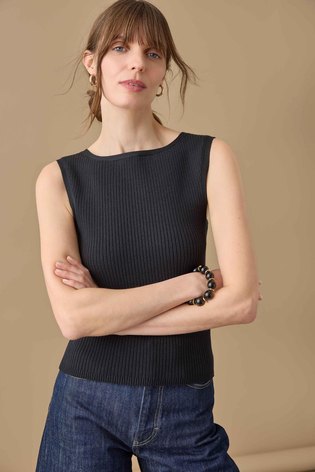 Sleeveless Rib Top