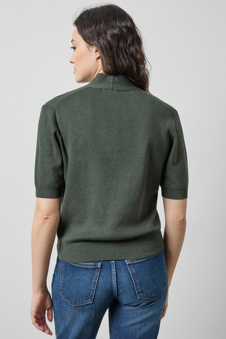 V Neck Elbow Sleeve Sweater