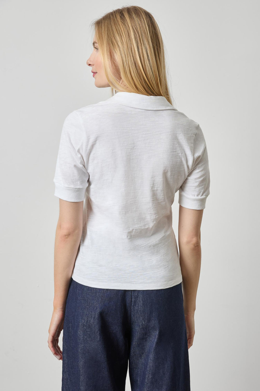Elbow Collared Split Neck