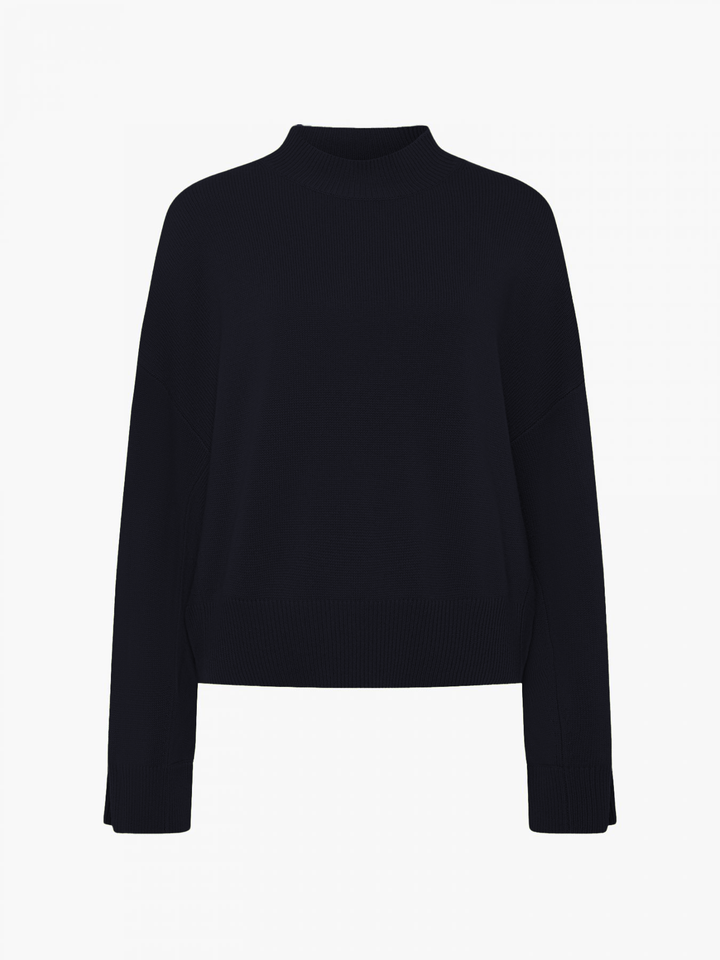 Pullover With Seam Details - Navy