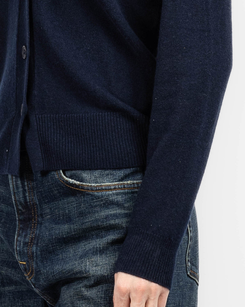 Solid Jonny Collar Cardigan - Navy