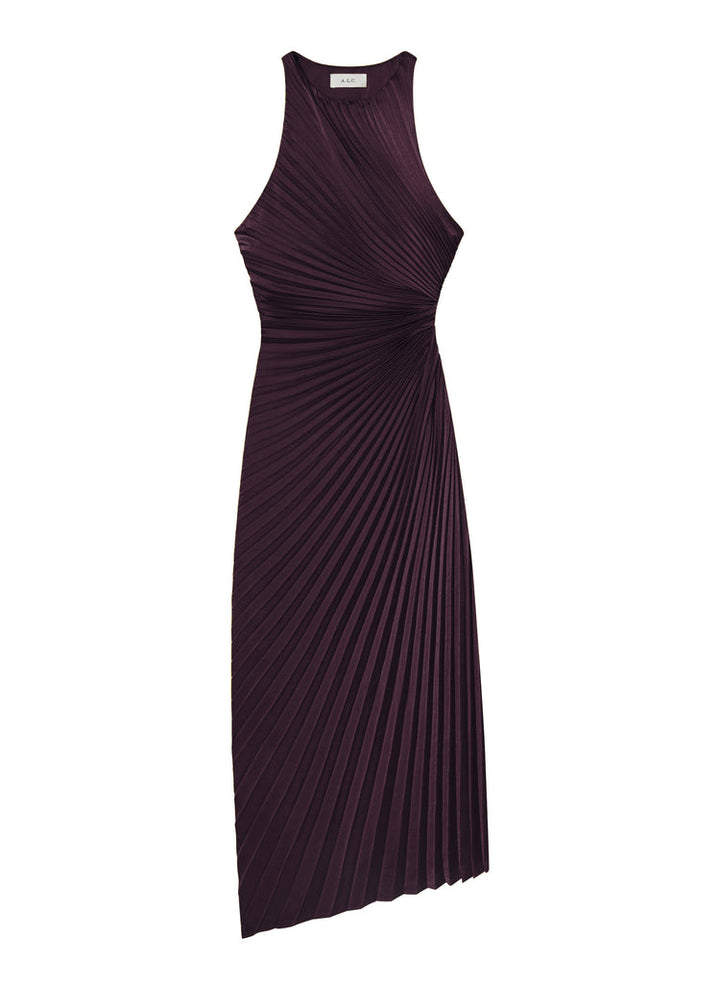 Reagan Satin Pleated Midi Dress