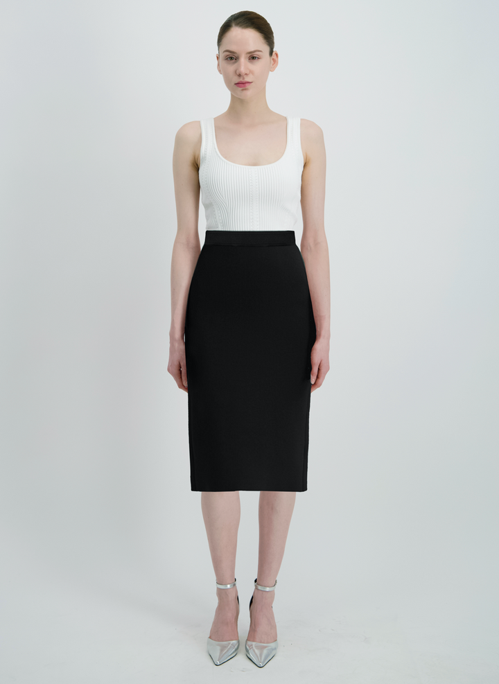 Crepe Knit Pencil Skirt