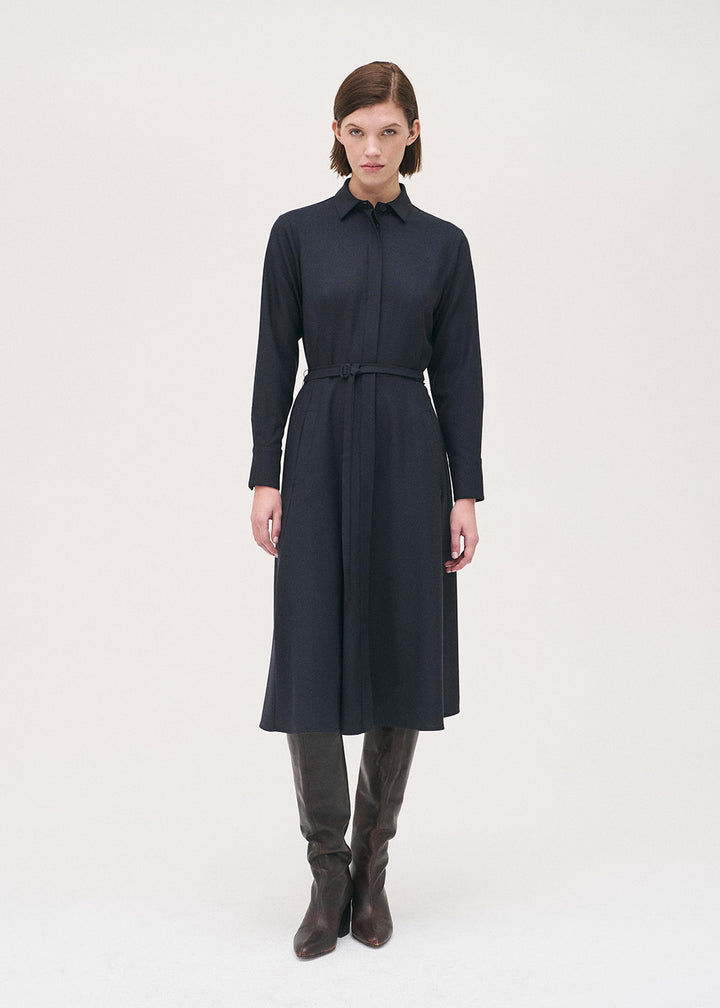 Shirt Tie Dress - Navy