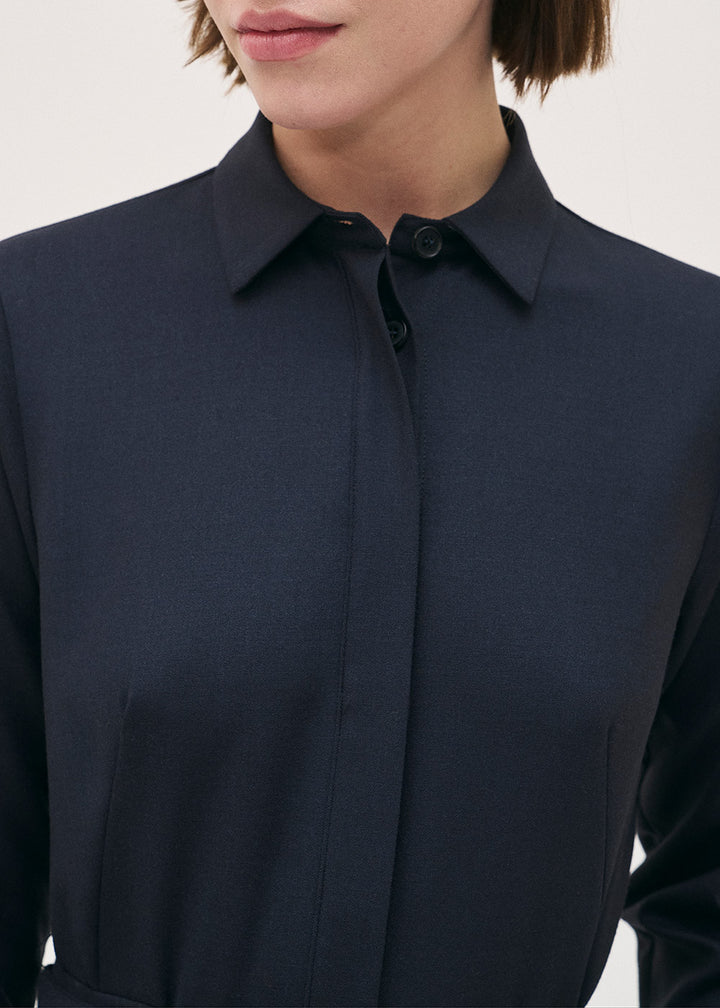 Shirt Tie Dress - Navy