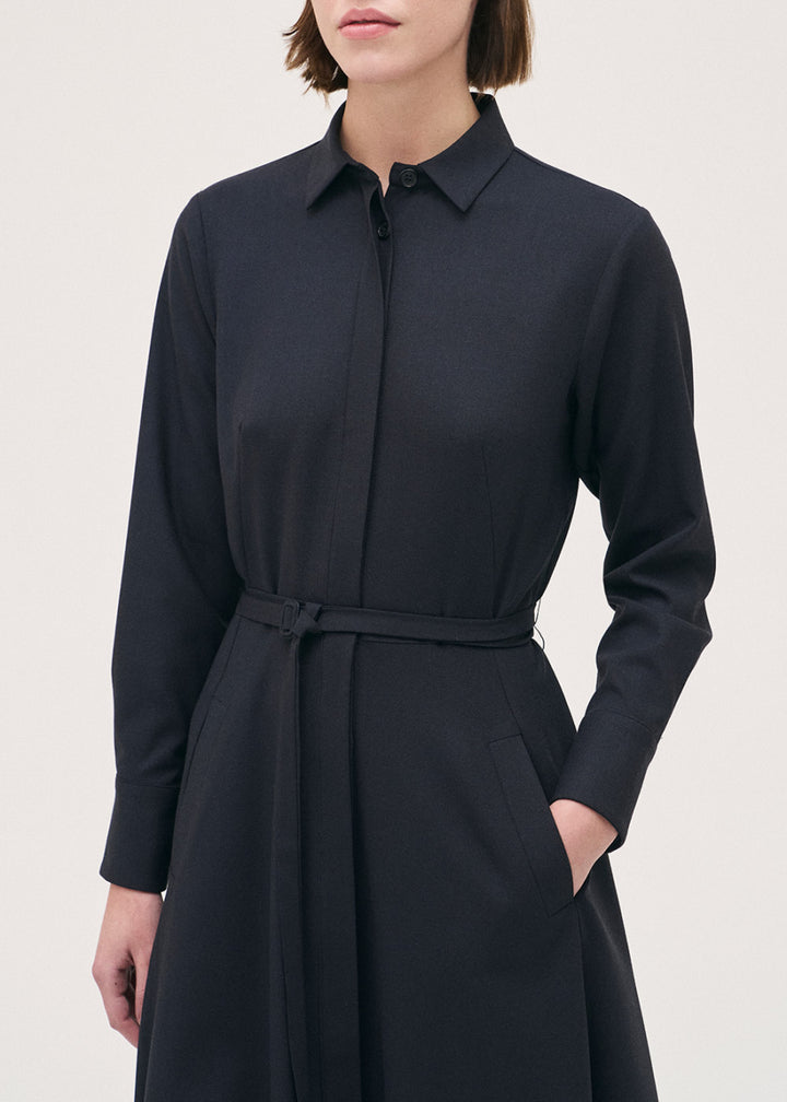 Shirt Tie Dress - Navy