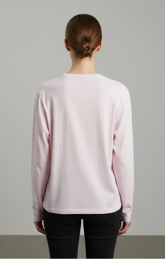 Long Sleeve Crew Neck Top - Petal