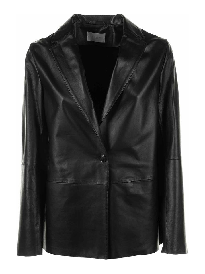 Via Masini 80 Single-breasted Leather Blazer Jacket