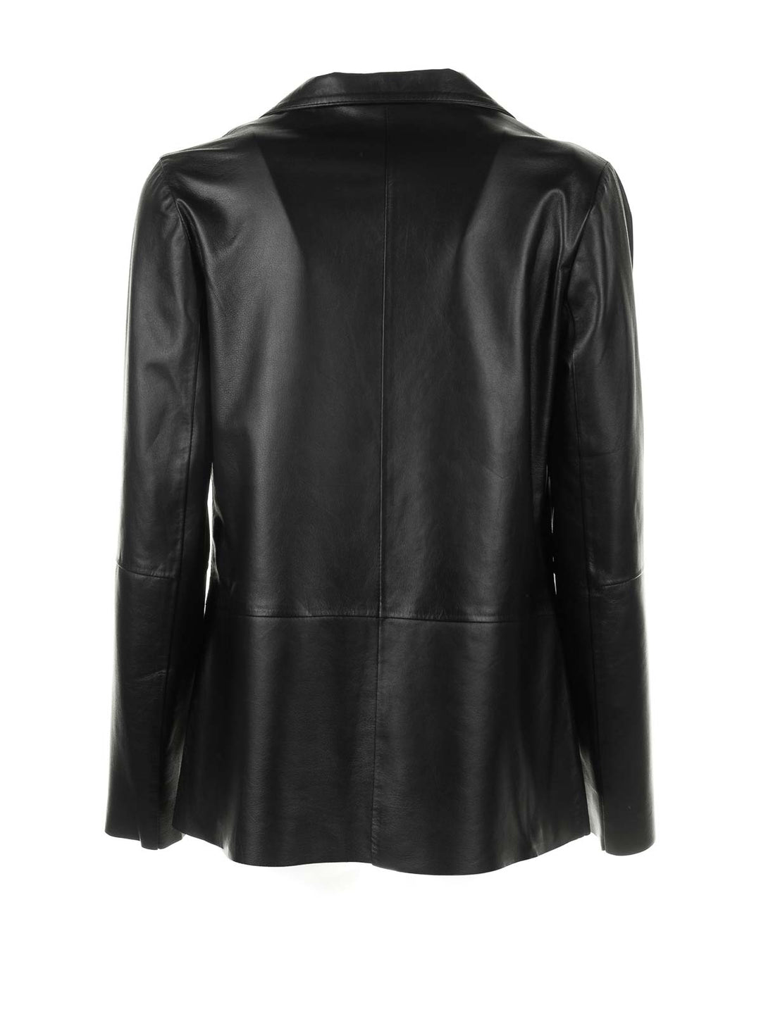Via Masini 80 Single-breasted Leather Blazer Jacket