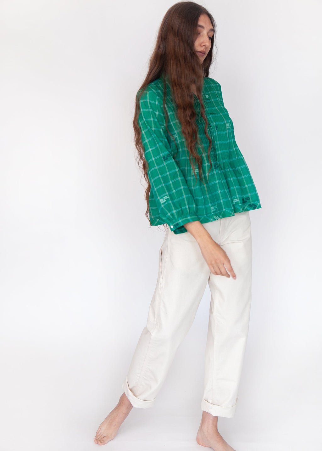 Alma Check Jamdani Top