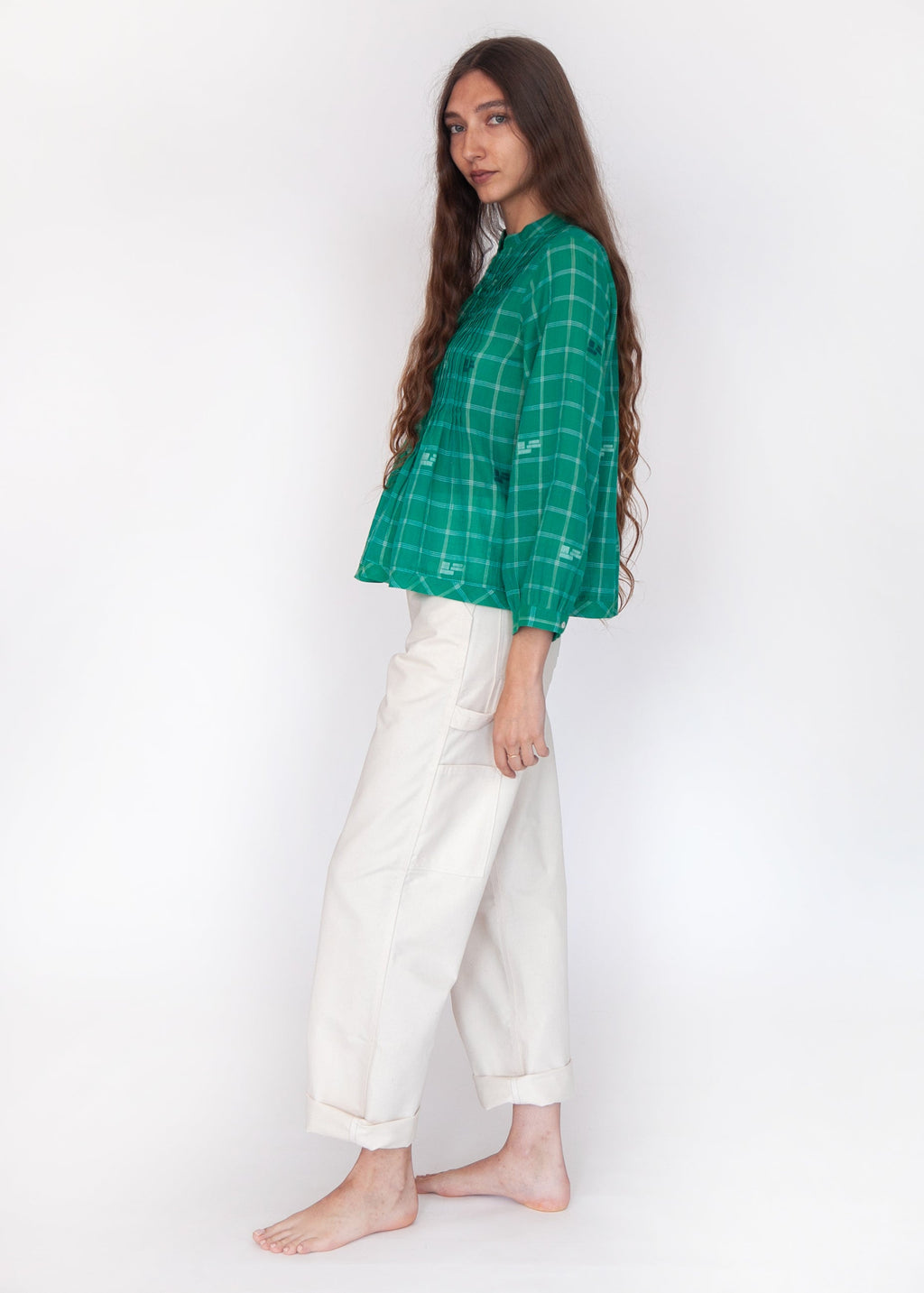 Alma Check Jamdani Top