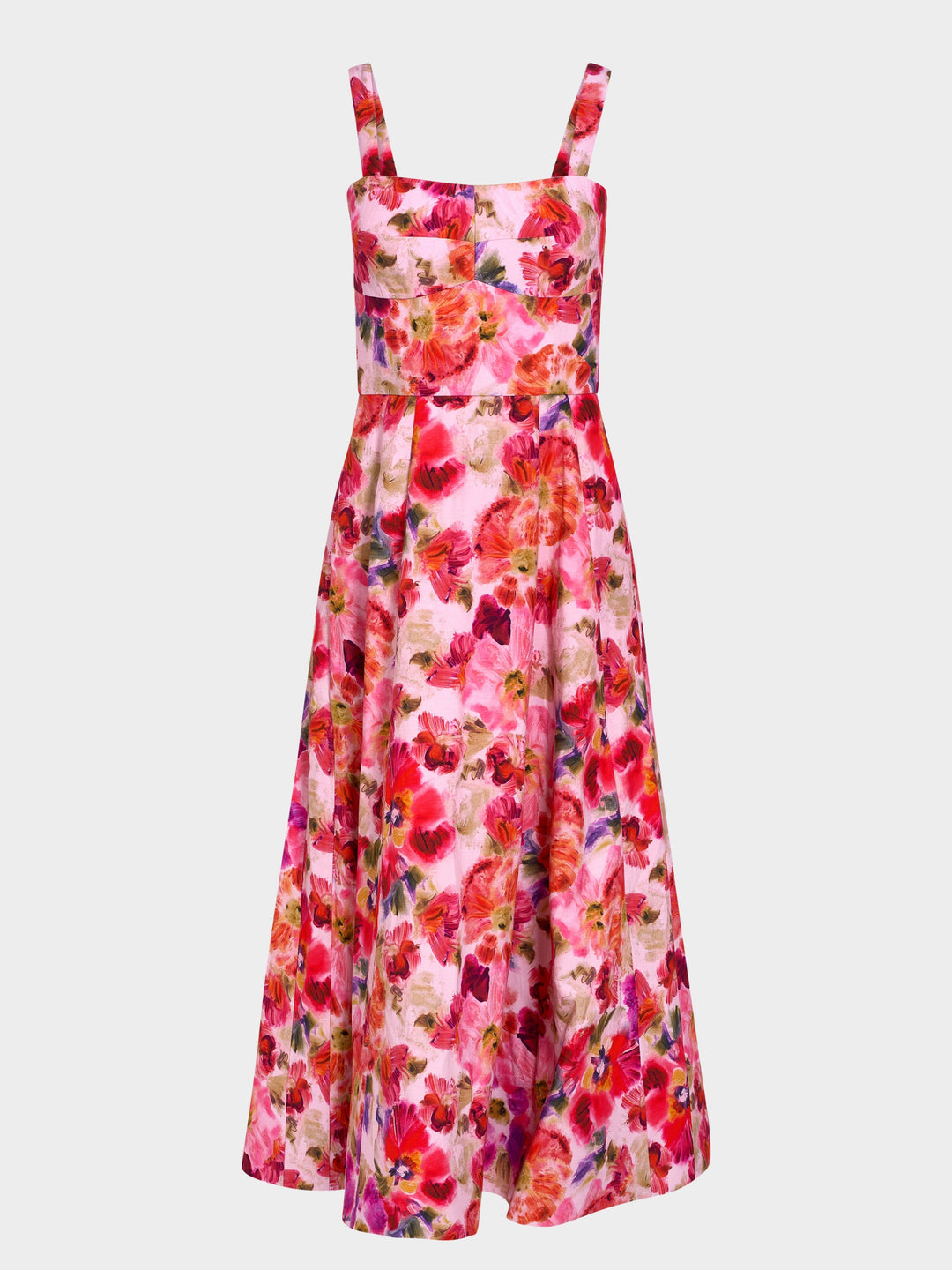 Sabrina Linen Blend Sateen Dress - Kinijaro Garden