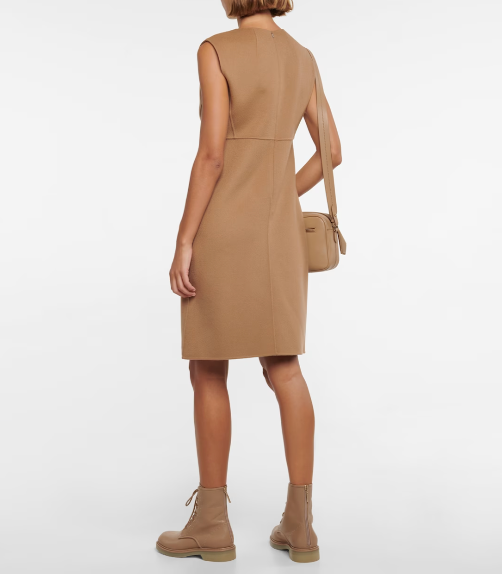 Crimea Virgin Wool Dress In Camel