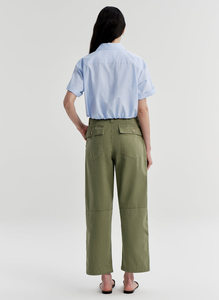 Lily Short Sleeve Cropped Cotton Shirt