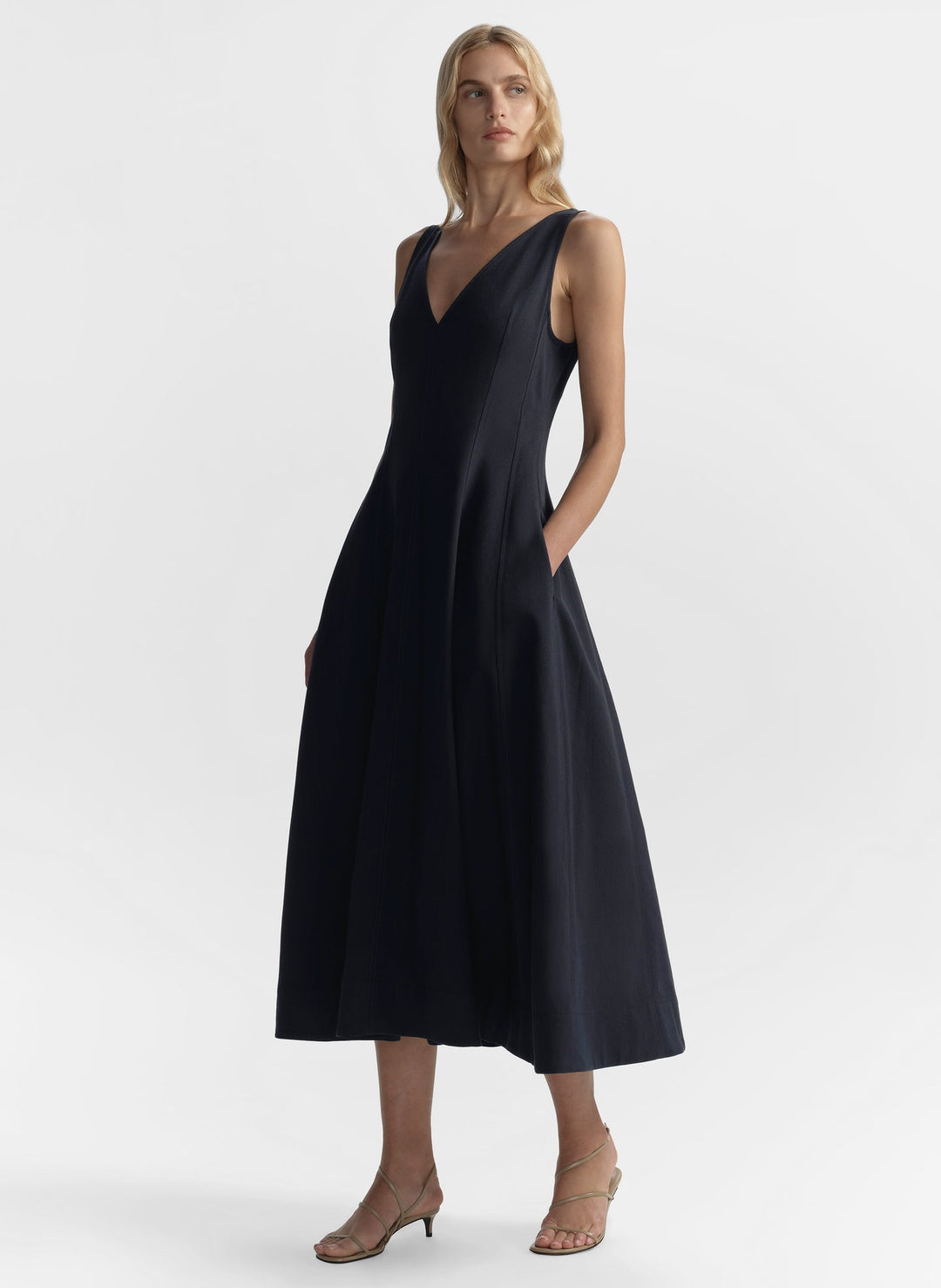 Clara Stretch Cotton Midi Dress
