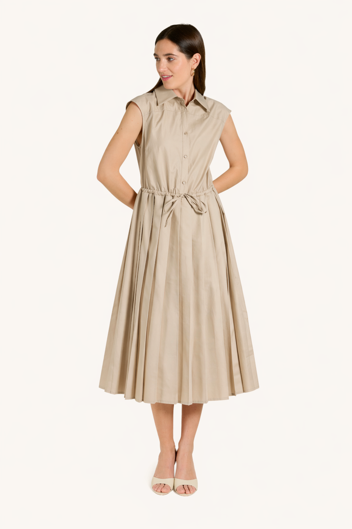 Sleeveless Pleat Dress