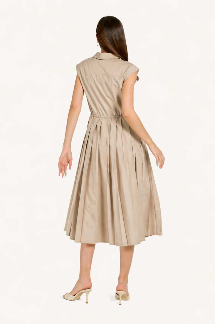 Sleeveless Pleat Dress