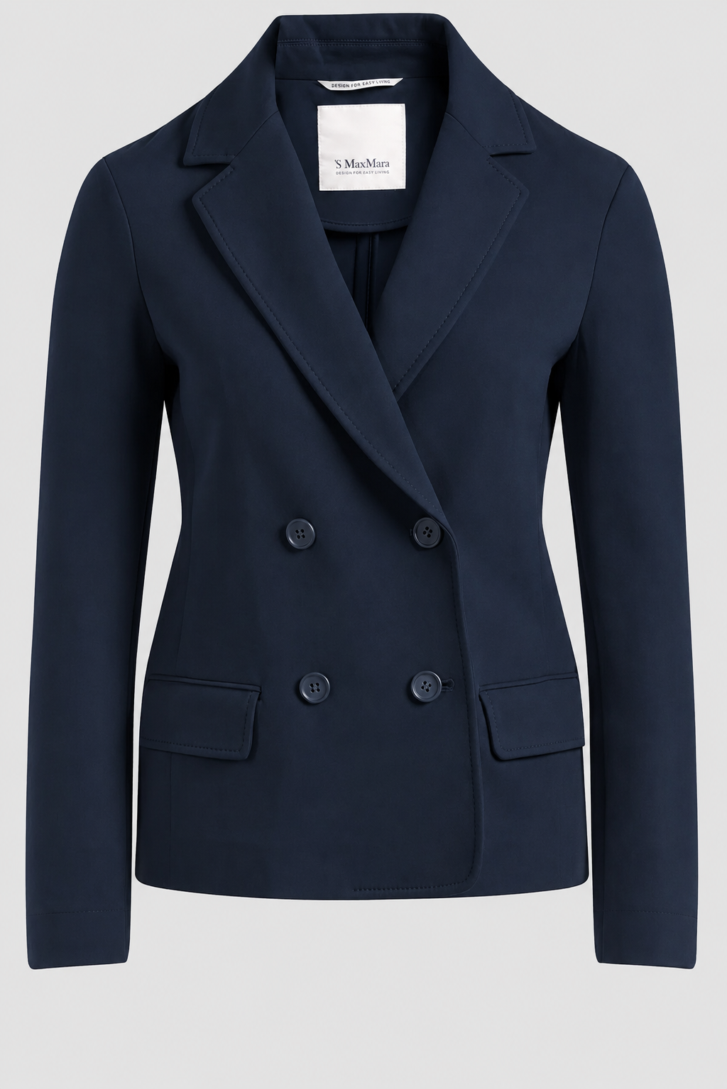 Double-Breasted Scuba Jersey Jacket - Ultra Marine