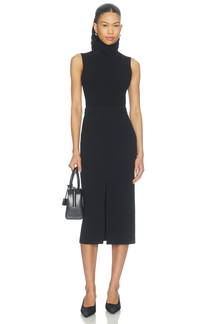 Funnel Neck Drape Dress