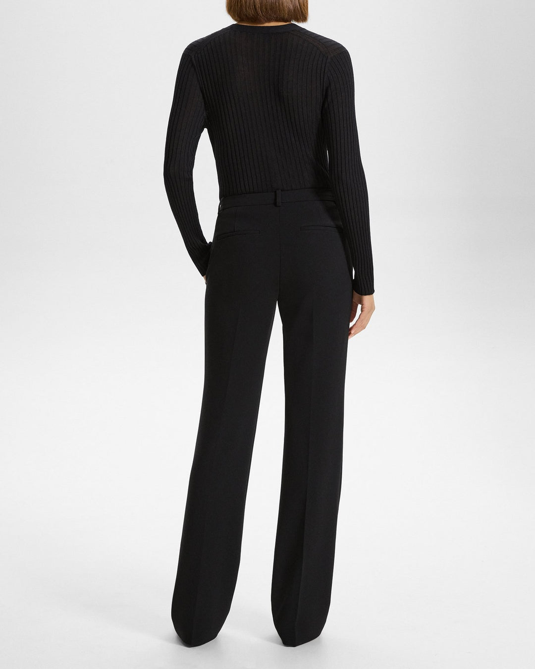 Flared Full-Length Pant in Admiral Crepe