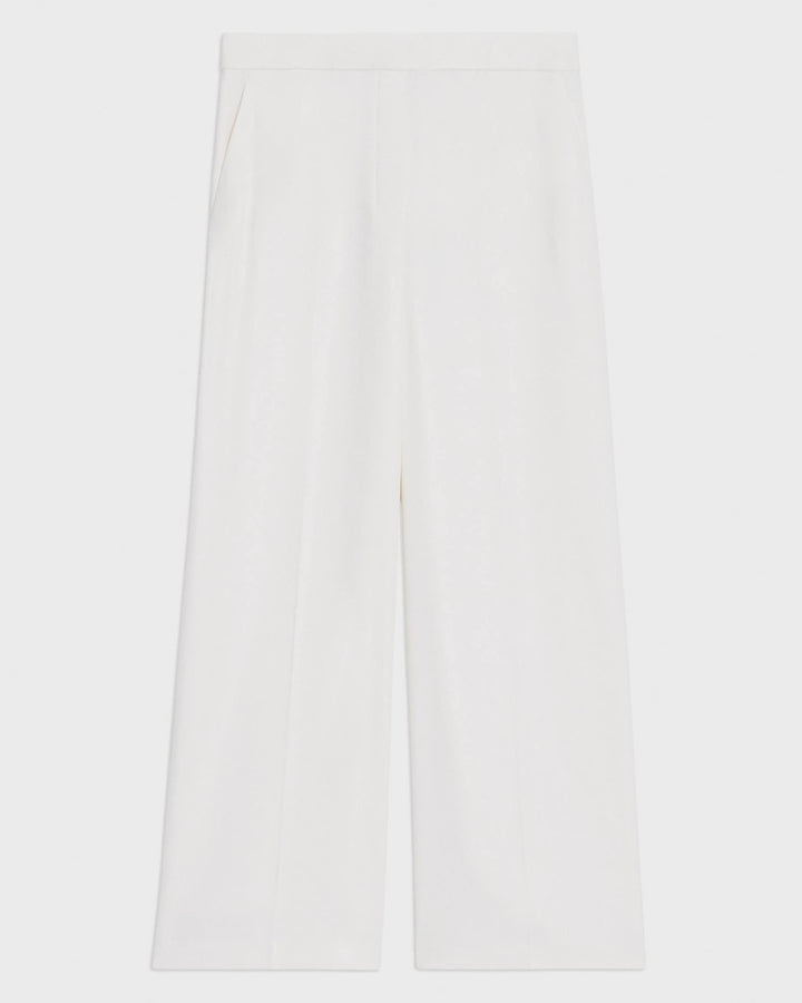 Straight Pull-On Pant in Linen Pant - Ivory