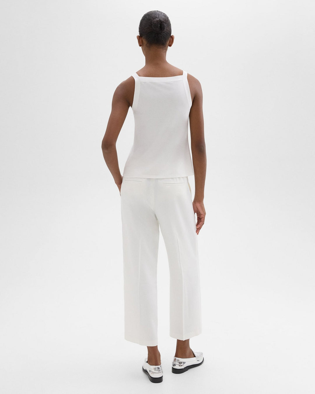 Straight Pull-On Pant in Linen Pant - Ivory