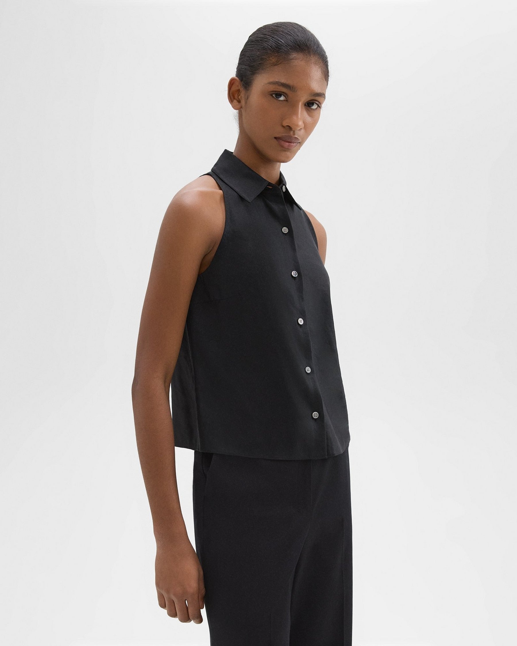 【yo BIOTOP】halter neck linen top yo BIOTOP】halter neck linen top