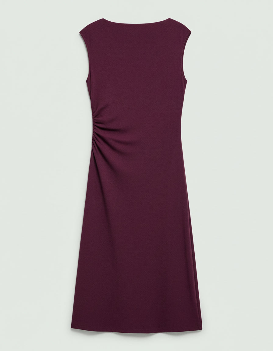 Draped Boatneck Dress in Crepe Jersey