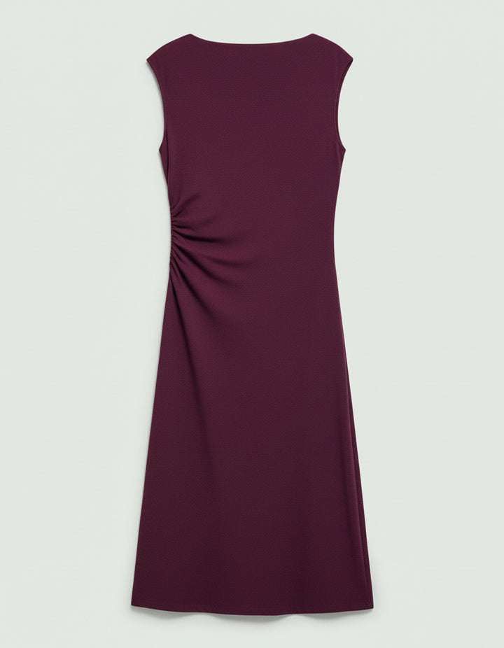 Draped Boatneck Dress in Crepe Jersey