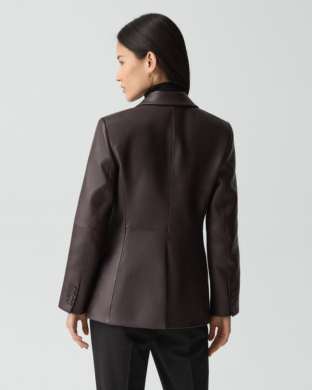 Lynnia Leather Blazer - Cacao