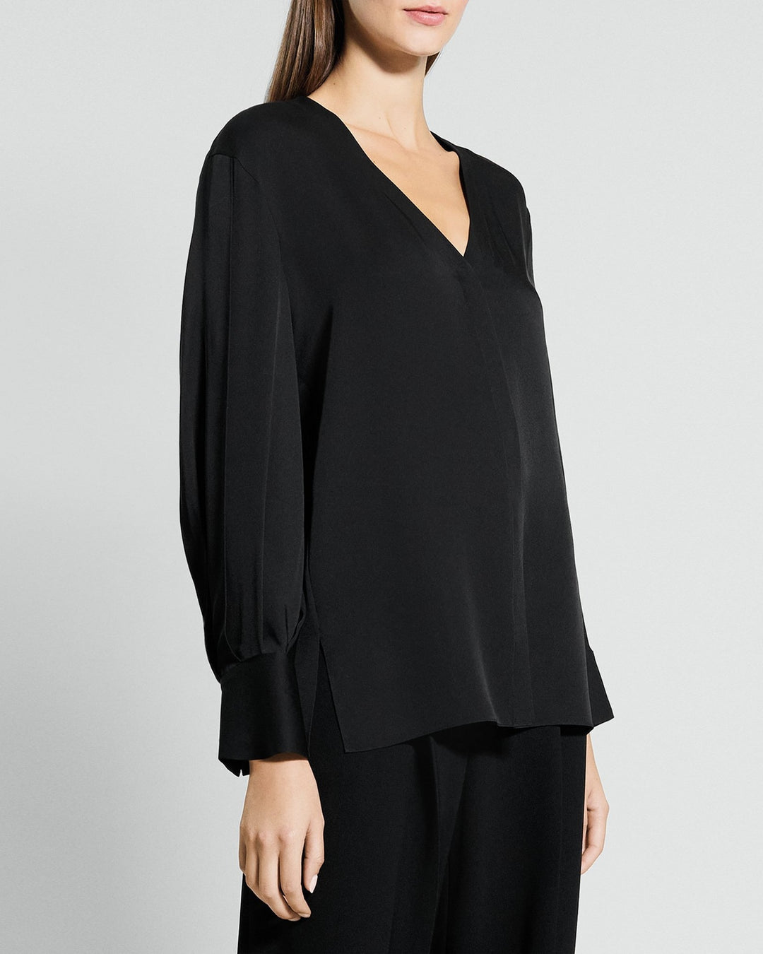 V-Neck Blouse in Silk Georgette