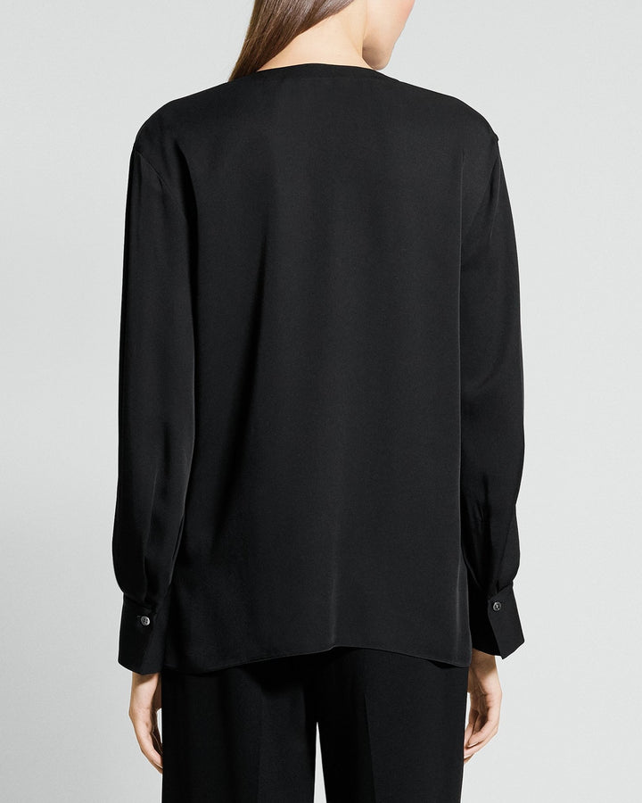 V-Neck Blouse in Silk Georgette