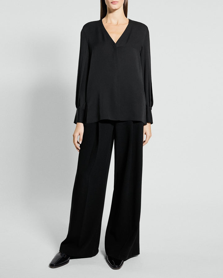 V-Neck Blouse in Silk Georgette