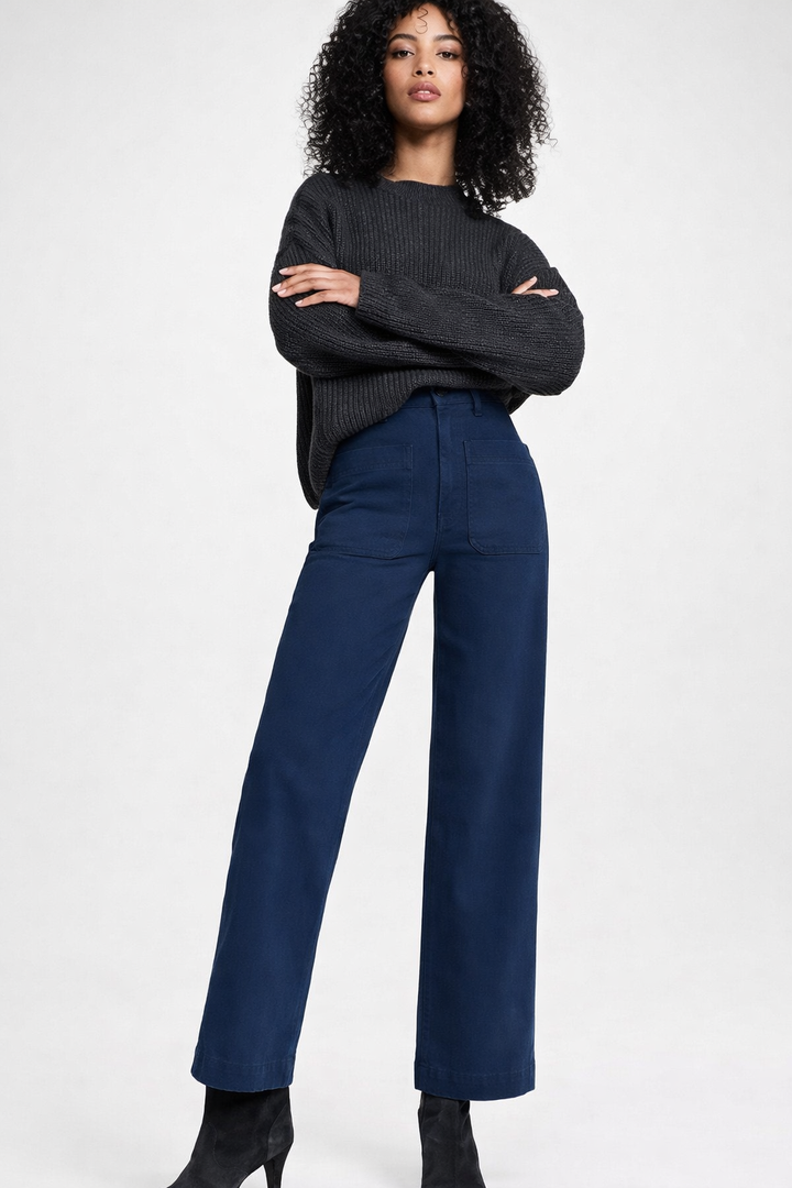 Women's Sailor Twill Pants - Navy