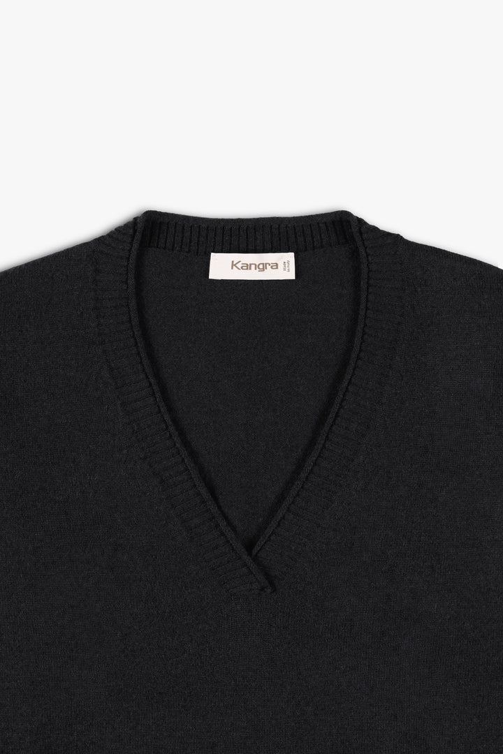 V-Neck Sweater in Wool and Cashmere