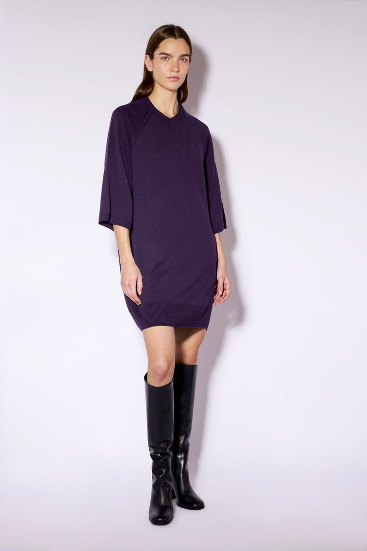 V Neck Sweater Dress