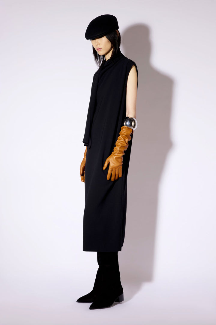 Sleeveless Scarf Neck Dress