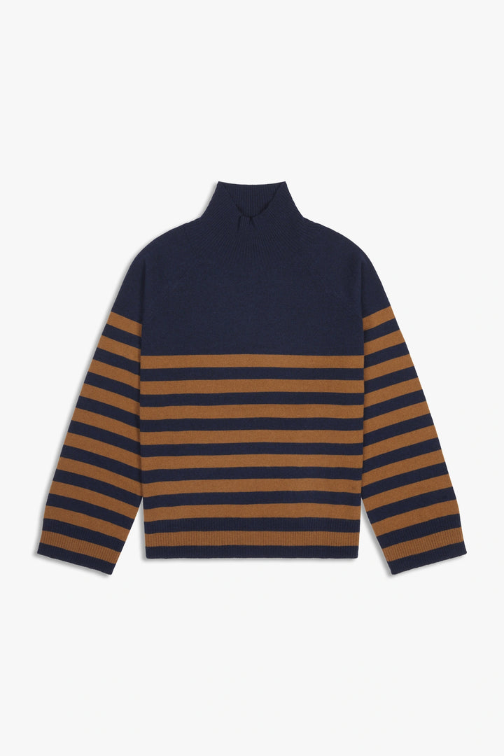 Striped Wool and Cashmere Turtleneck Sweater