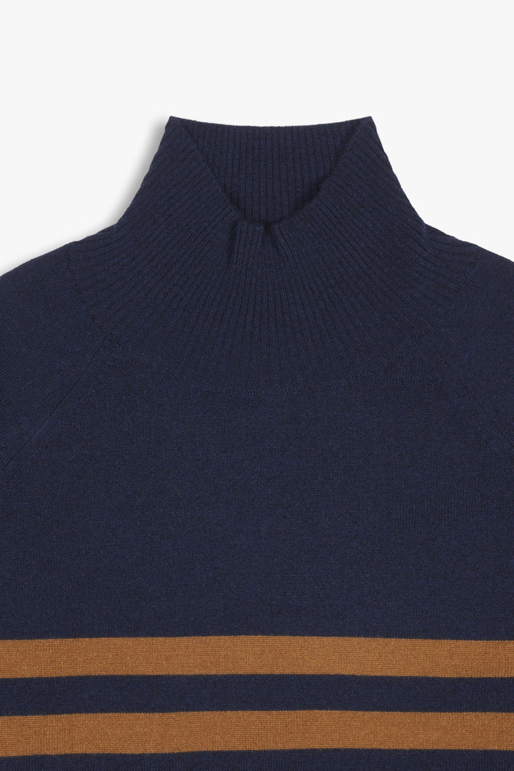 Striped Wool and Cashmere Turtleneck Sweater