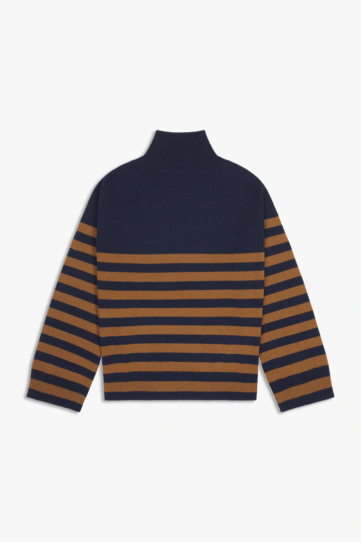 Striped Wool and Cashmere Turtleneck Sweater