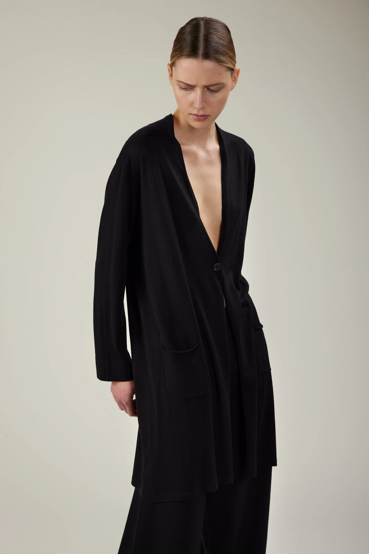 Merino Cardigan - Nero