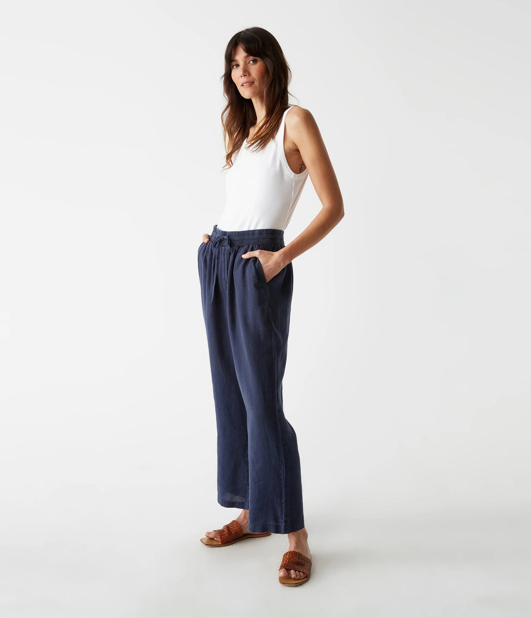 Nolan Pull on Linen Pant