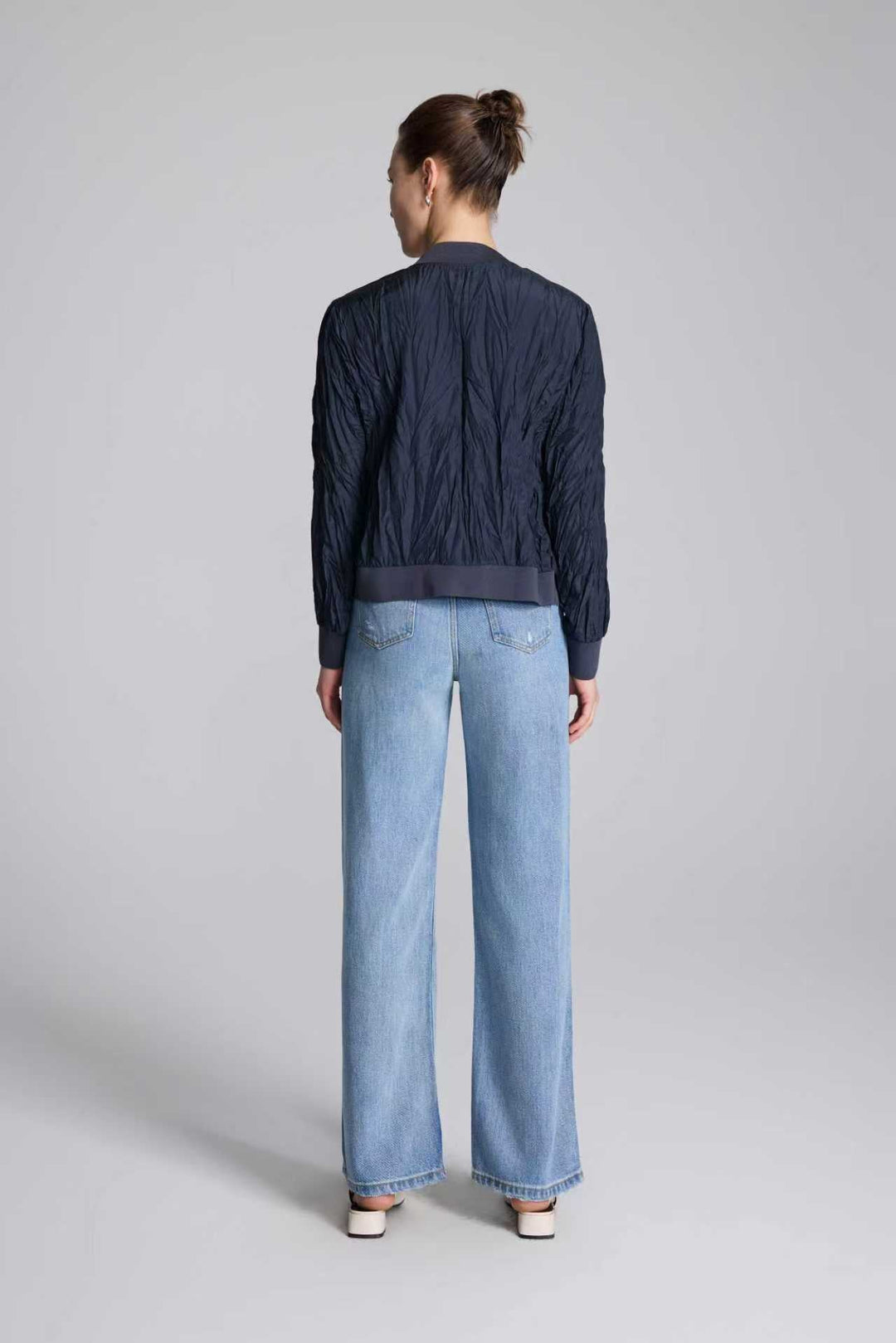 Silk Bomber Jacket - Charcoal